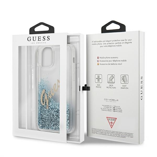 Guess GUHCP12LGLVSBL iPhone 12 Pro Max 6,7" niebieski hardcase Glitter